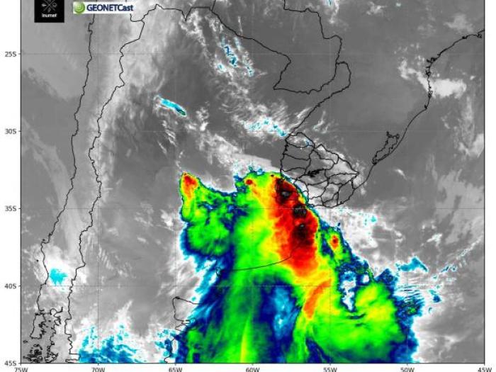 Imagen satelital infrarroja - 17/dic./2023 - 08:10 horas